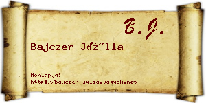 Bajczer Júlia névjegykártya